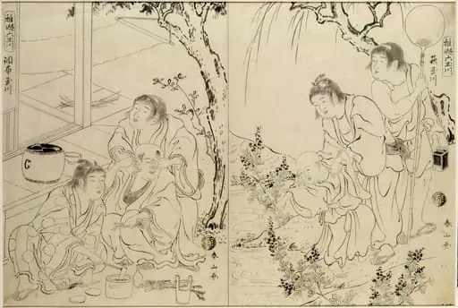 Hagi and Chofu Tamagawa, by Katsukawa Shunzan