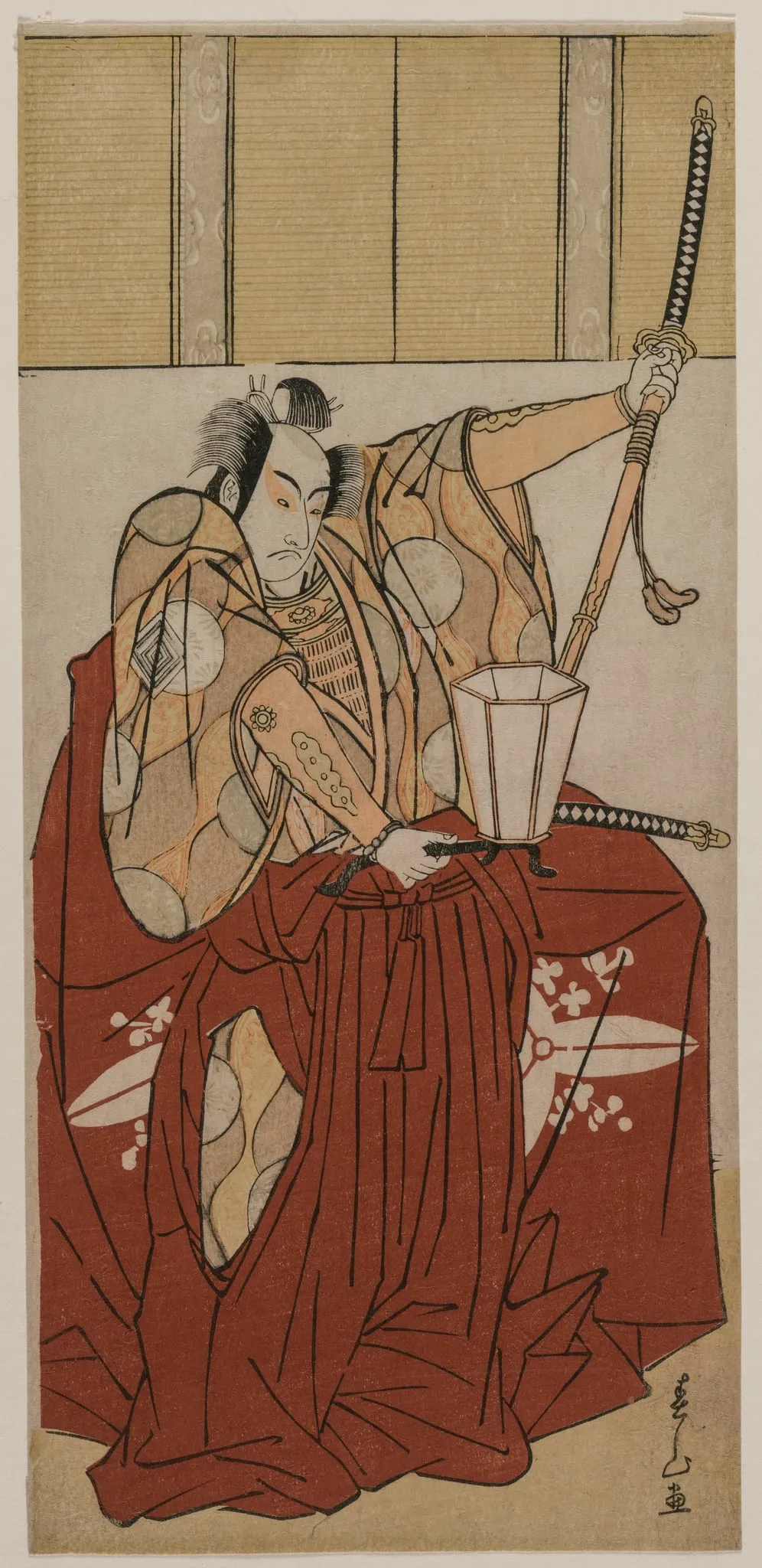 Ichikawa Monnosuke II as Urabe no Suetake, by Katsukawa Shunzan, 1781