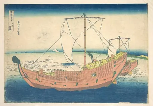 冨嶽三十六景　上総の海路|At Sea off Kazusa (Kazusa no kairo), from the series Thirty-six Views of Mount Fuji (Fugaku sanjūrokkei), by Katsushika Hokusai
