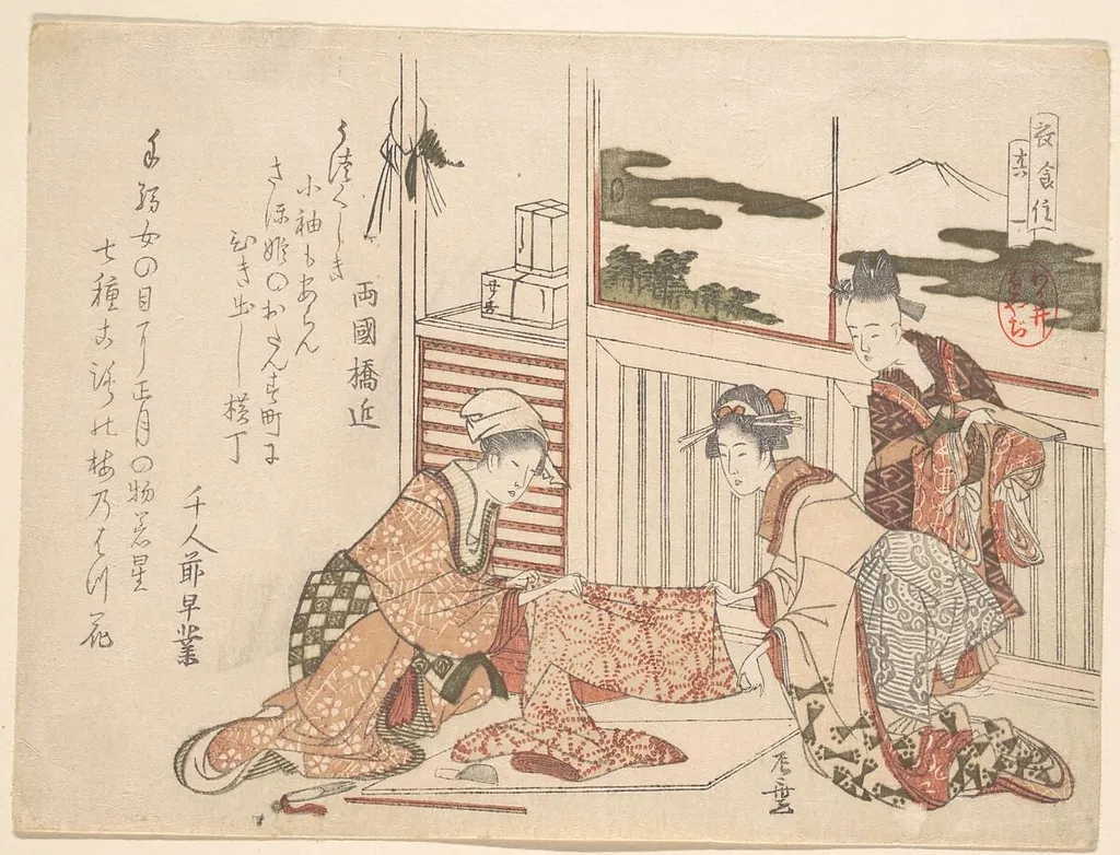 衣食住|Attire, by Katsushika Hokusai, ink, 1804