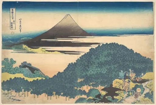 冨嶽三十六景 青山円座松|Cushion Pine at Aoyama (Aoyama enza no matsu), from the series Thirty-six Views of Mount Fuji (Fugaku sanjūrokkei), by Katsushika Hokusai