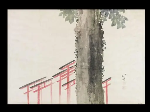 Giant Tree and Torii Gates, by Katsushika Hokusai
