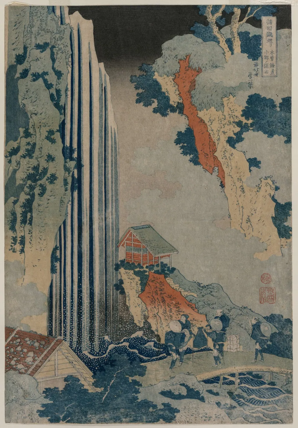 Ono Waterfall on the Kiso Road (from the series a Tour of Waterfalls in the Provinces), by Katsushika Hokusai, 1834