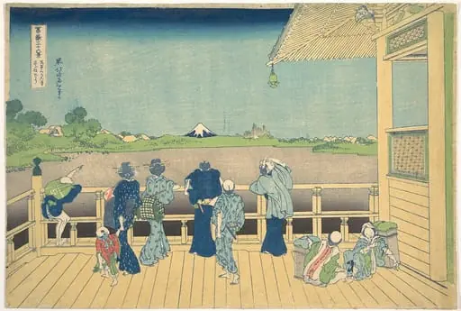 冨嶽三十六景　五百らかん寺さざゐどう|Sazai Hall at the Temple of the Five Hundred Arhats (Gohyaku Rakanji Sazaidō), from the series Thirty-six Views of Mount Fuji (Fugaku sanjūrokkei), by Katsushika Hokusai, 1831