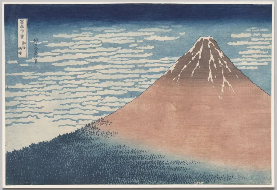 South Wind, Clear Sky, from Thirty-Six Views of Mount Fuji, by Katsushika Hokusai, 1834