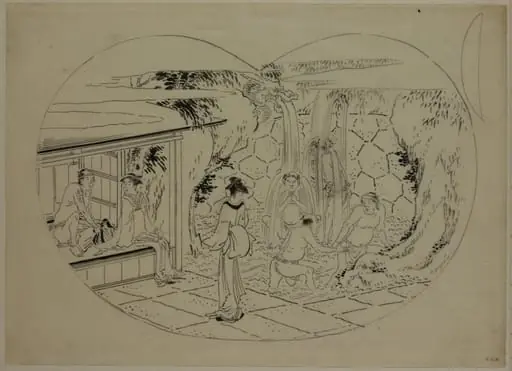 The Meguro Fudo Temple, by Katsushika Hokusai