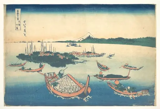 冨嶽三十六景 武陽佃島|Tsukudajima in Musashi Province (Buyō Tsukudajima), from the series Thirty-six Views of Mount Fuji (Fugaku sanjūrokkei), by Katsushika Hokusai