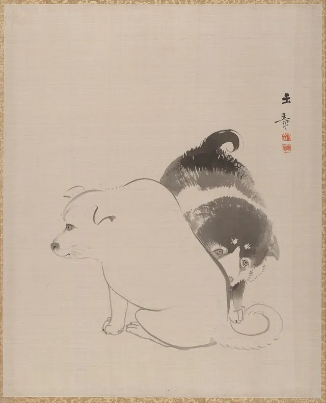 狗児図|A Pair of Puppies