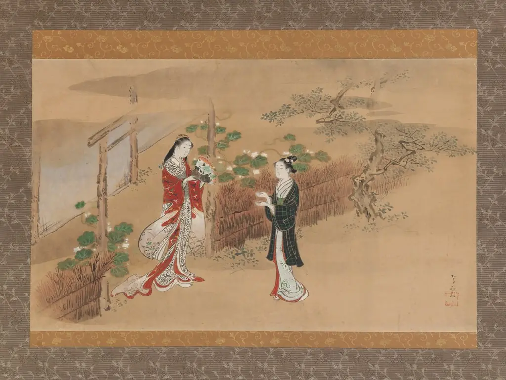 "Evening Faces" (Yūgao) chapter from The Tale of Genji (Genji monogatari), by Kawamata Tsunemasa