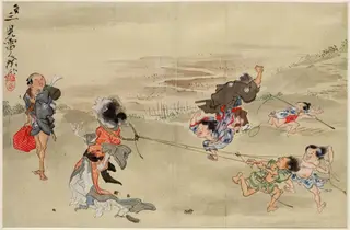 An Unfortunate Tale, III, by Kawanabe Kyōsai 河鍋暁斎