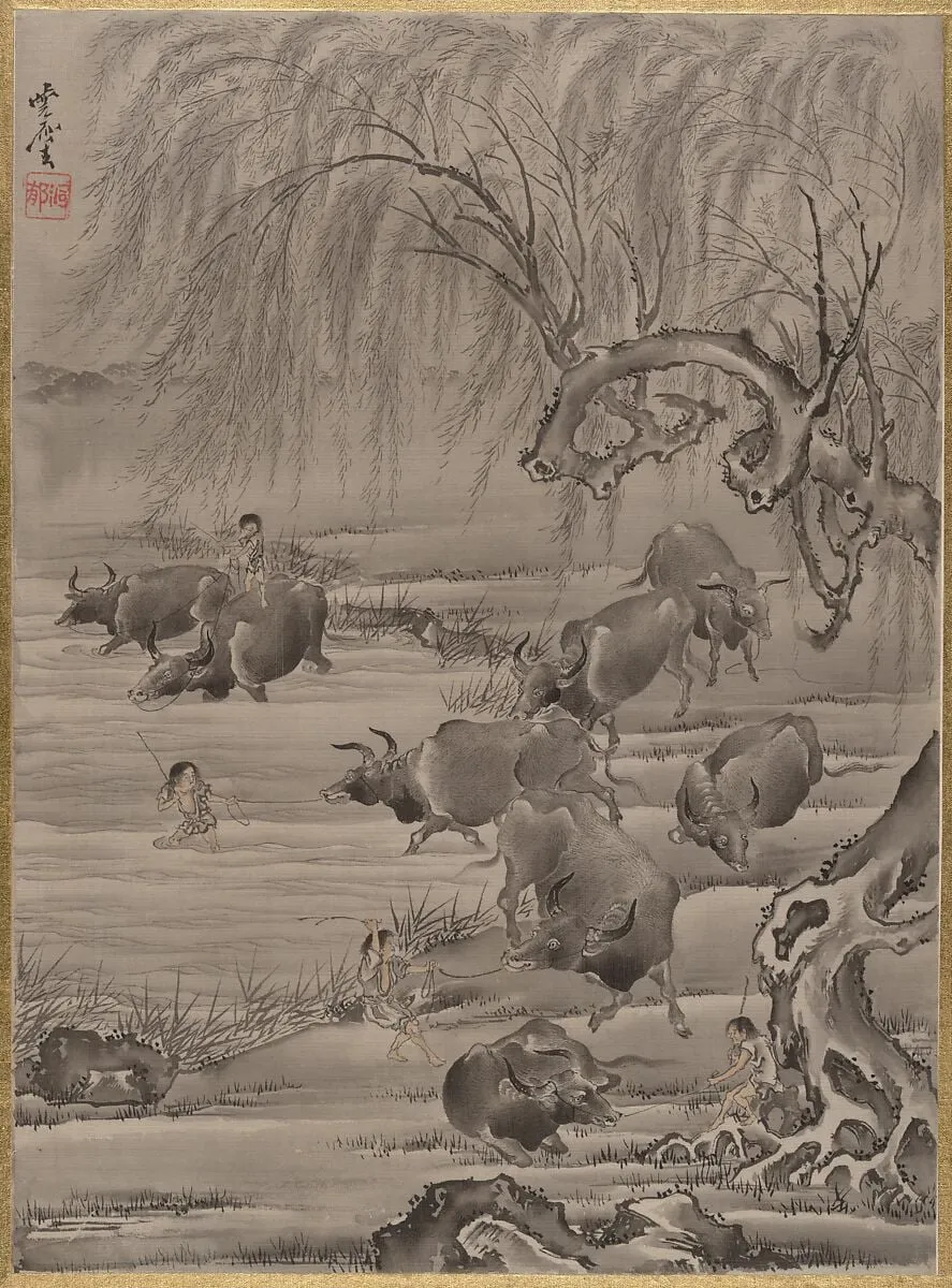 Untitled, by Kawanabe Kyōsai 河鍋暁斎, ink, 1887