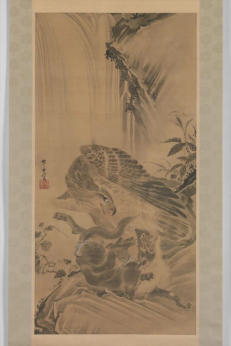 Untitled, by Kawanabe Kyōsai 河鍋暁斎, ink, 1885