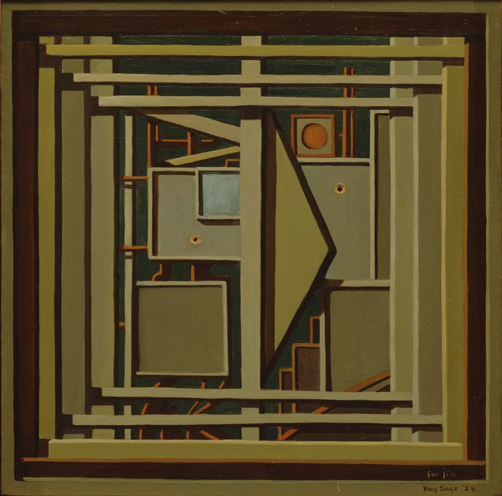 Untitled, by Kay Sage, oil, 1958