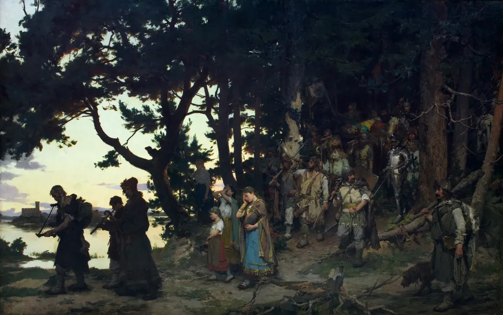 Gedymin’s funeral, by Kazimierz Alchimowicz, oil, 1894