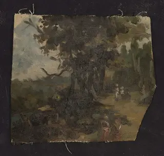 Landscape fragment, sketch, by Kazimierz Alchimowicz, 1888