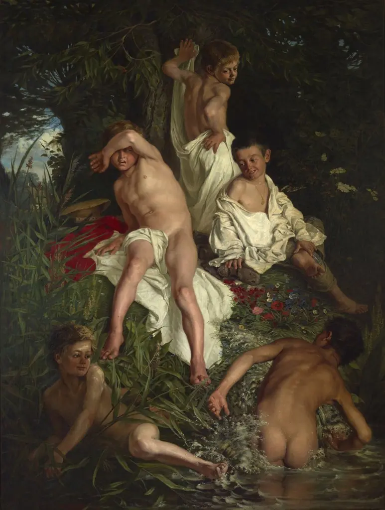 Boys Bathing, by Kazimierz Pochwalski