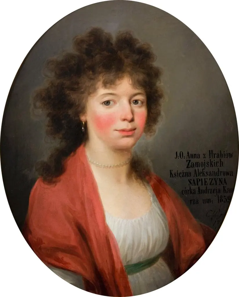 Portret Anny z Zamoyskich Aleksandrowej Sapieżyny, by Kazimierz Wojniakowski