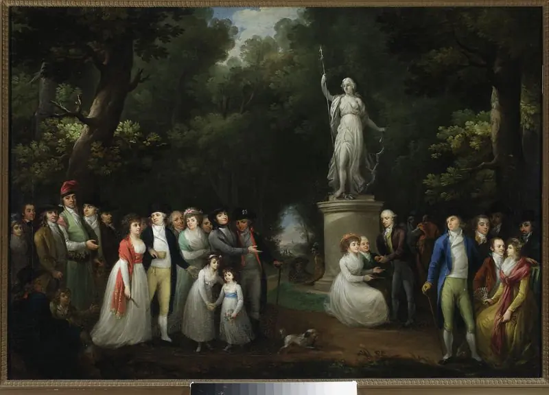 Social meeting in a park, by Kazimierz Wojniakowski
