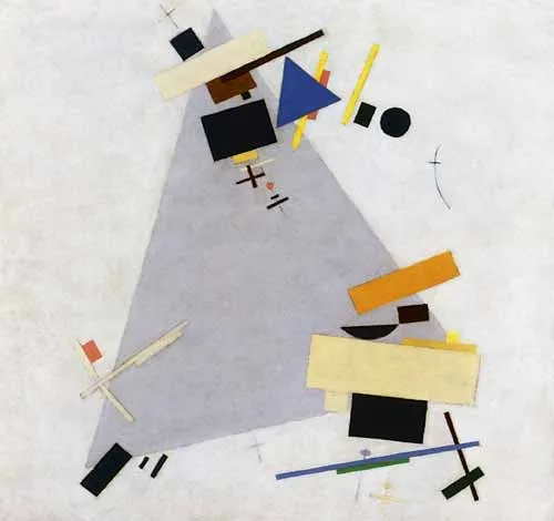 Dynamic Suprematism, by Kazimir Malevich, oil, 1915