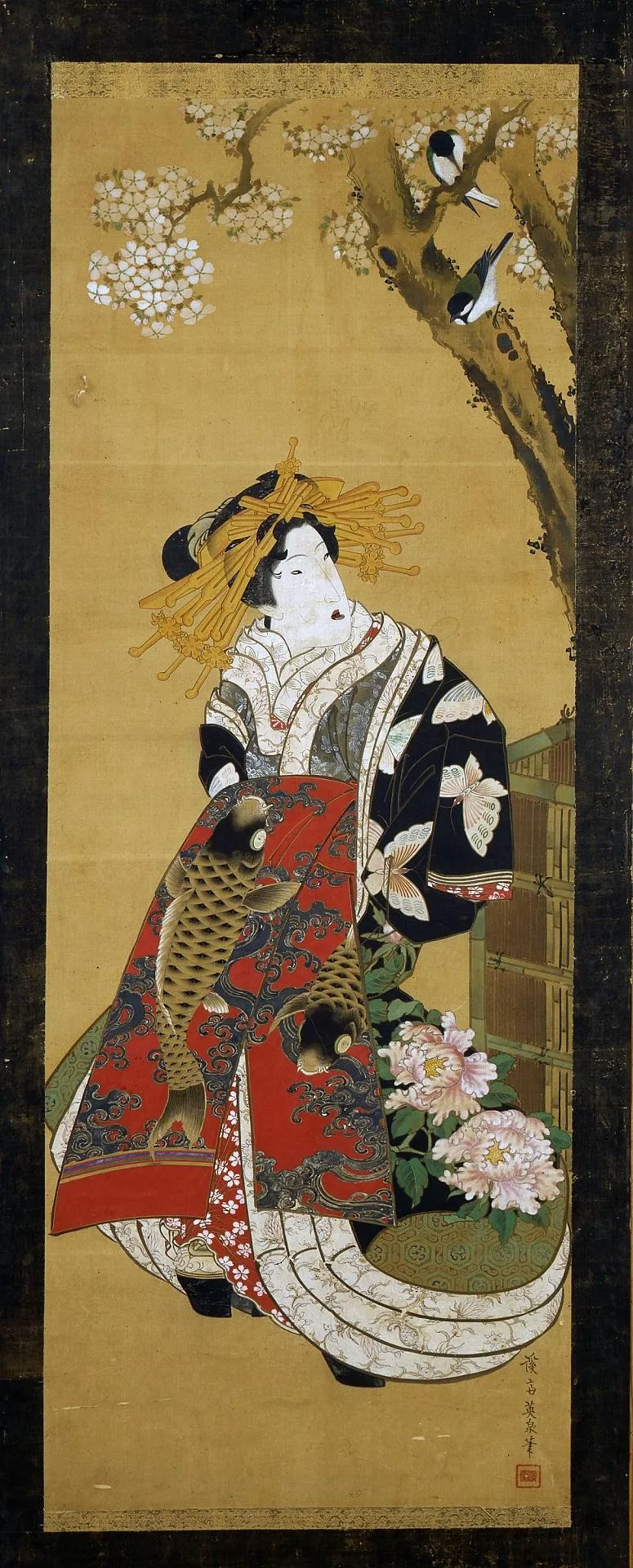Woman with a Veil, by Keisai Eisen, unspecified, 1796