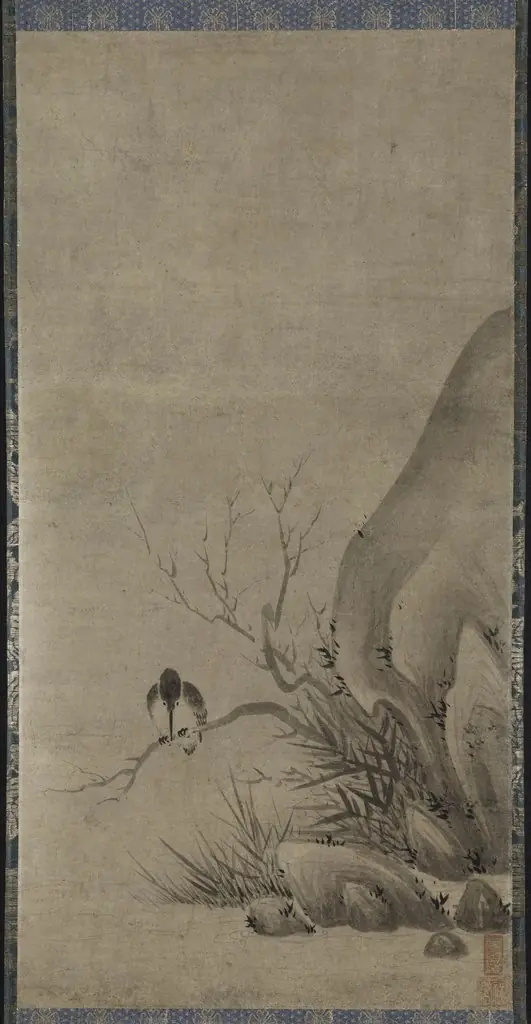 Kingfisher Perched above a Stream, by Kenkō Shōkei