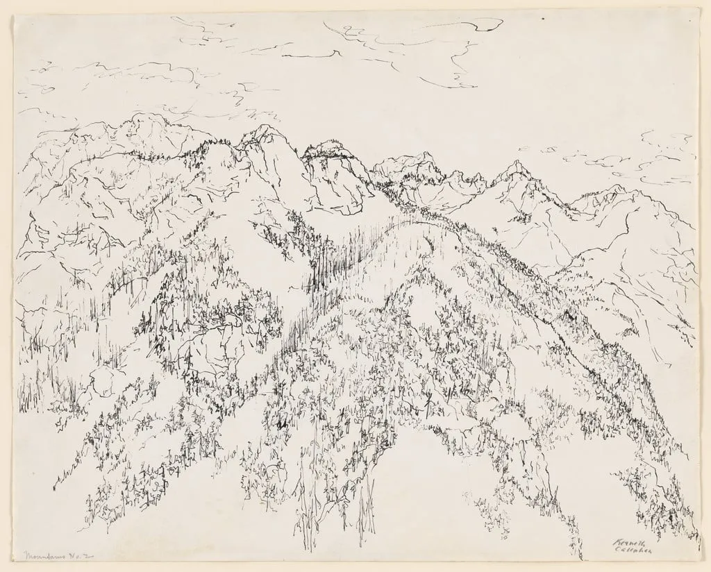 Untitled, by Kenneth Callahan, ink, 1944