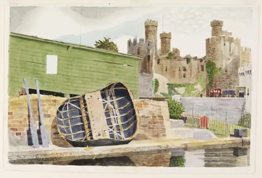 Conway Castle and Coracle, Caernarvonshire
