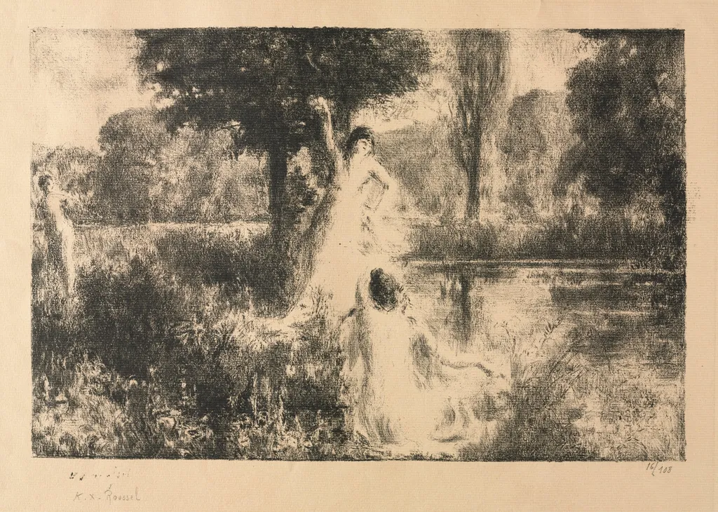 Two Nymphs Beside a Pond, by Ker-Xavier Roussel, 1930