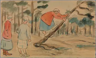 Kesänviettoa Ramsön saarella. Puunkaatoyritys.