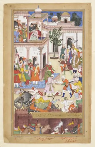 Ali Quli, Bahadur Khan and Akbar, by Kesav Kalan