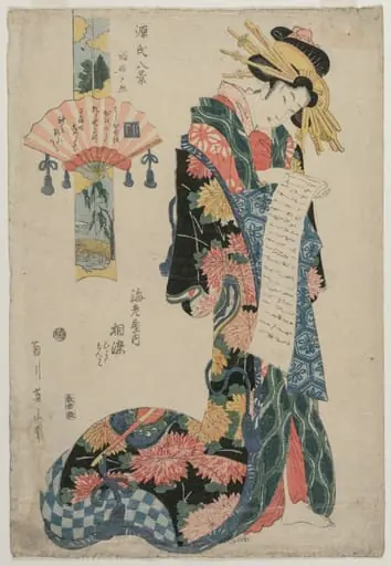 The Courtesan Aizome of the Ebiya (From the series Eight Views of the Tale of Genji), by Kikukawa Eizan