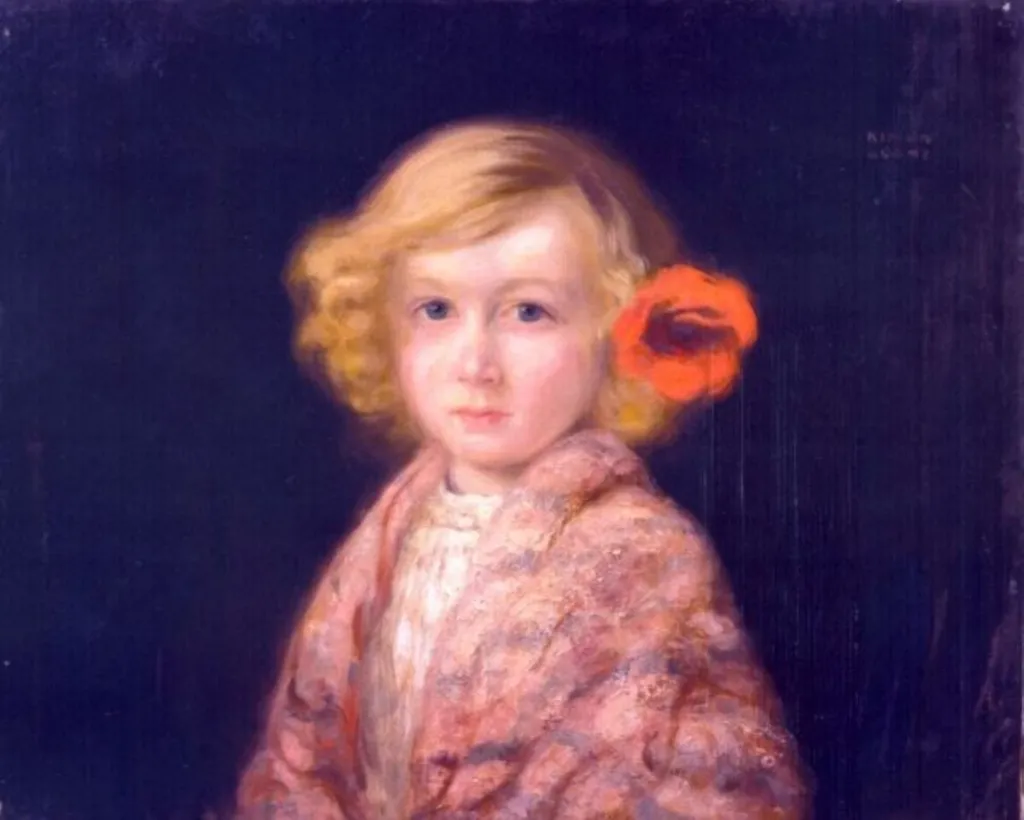 Fetiță cu floare roșie, by Kimon Loghi, unspecified