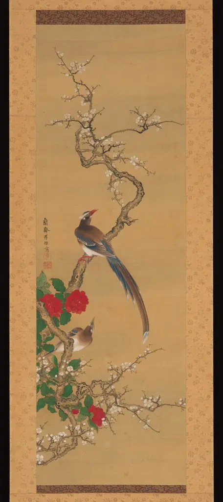 Birds on a PlumTree, by Kishi Ganku
