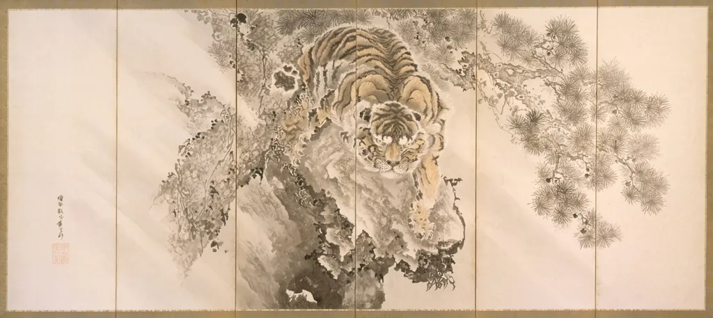 Tiger in Landscape (one of a pair), by Kishi Ganku, unspecified, 1799