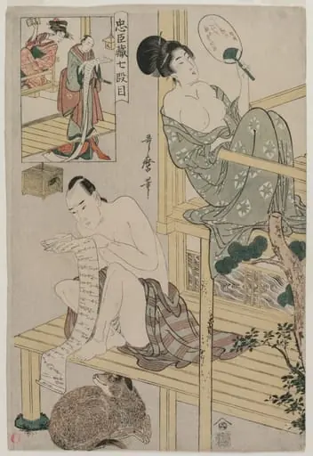 Act VII from the series The Storehouse of Loyal Retainers, by Kitagawa Utamaro