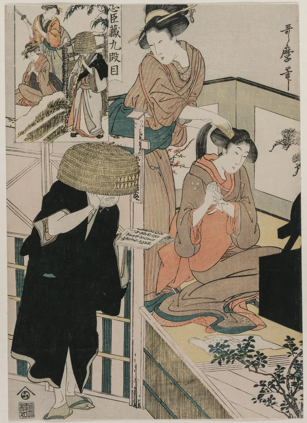 Chushingura: Act IX of The Storehouse of Loyalty, by Kitagawa Utamaro, 1794