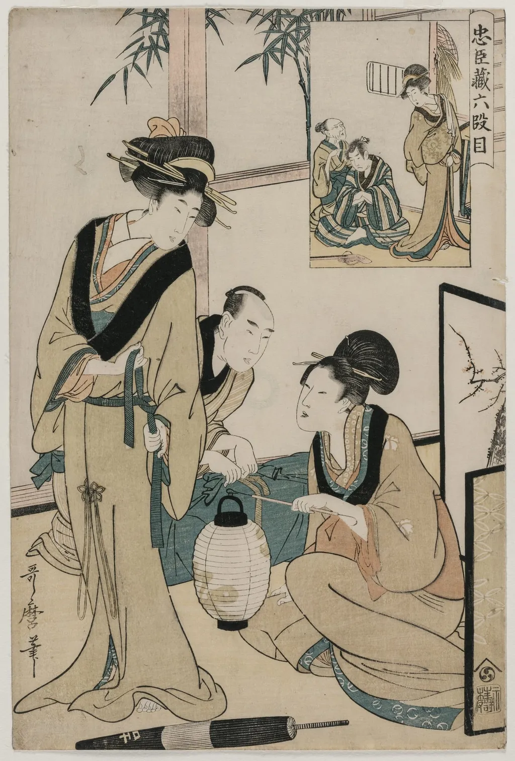 Chushingura: Act VI of The Storehouse of Loyalty, by Kitagawa Utamaro, 1794