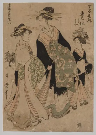 Courtesans and Attendants, by Kitagawa Utamaro