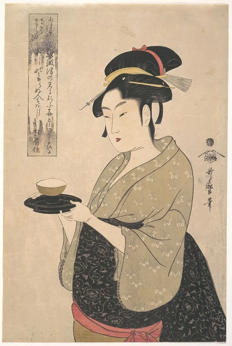 難波屋おきた|Okita of the Naniwa-ya Tea-house, by Kitagawa Utamaro, ink, 1794