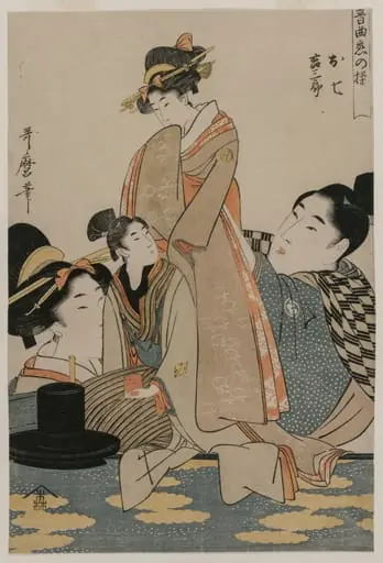 Oshichi and Kichisaburo (from the series Music on the Theme of Constancy in Love), by Kitagawa Utamaro