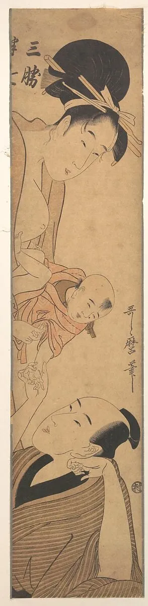 三勝と半七|Sankatsu and Hanshichi, by Kitagawa Utamaro, ink, 1800