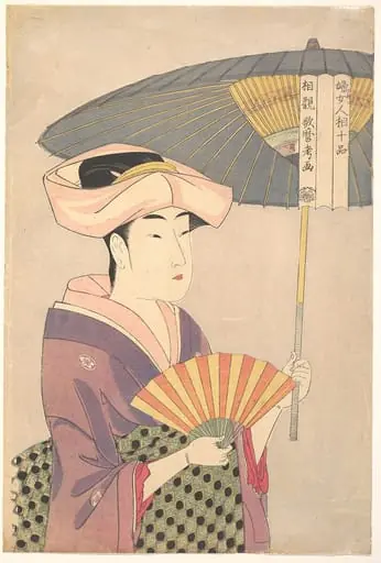喜多川歌麿画 「婦女人相十品」 日傘を差す女|“Woman Holding Up a Parasol” from the series Ten Classes of Women’s Physiognomy (Fujo ninsō juppen: Higasa o sasu onna), by Kitagawa Utamaro