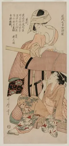 Women by a Palanquin (from the series Chinese and Japanese Poems by Seven Year Old Girls of Recent Times), by Kitagawa Utamaro