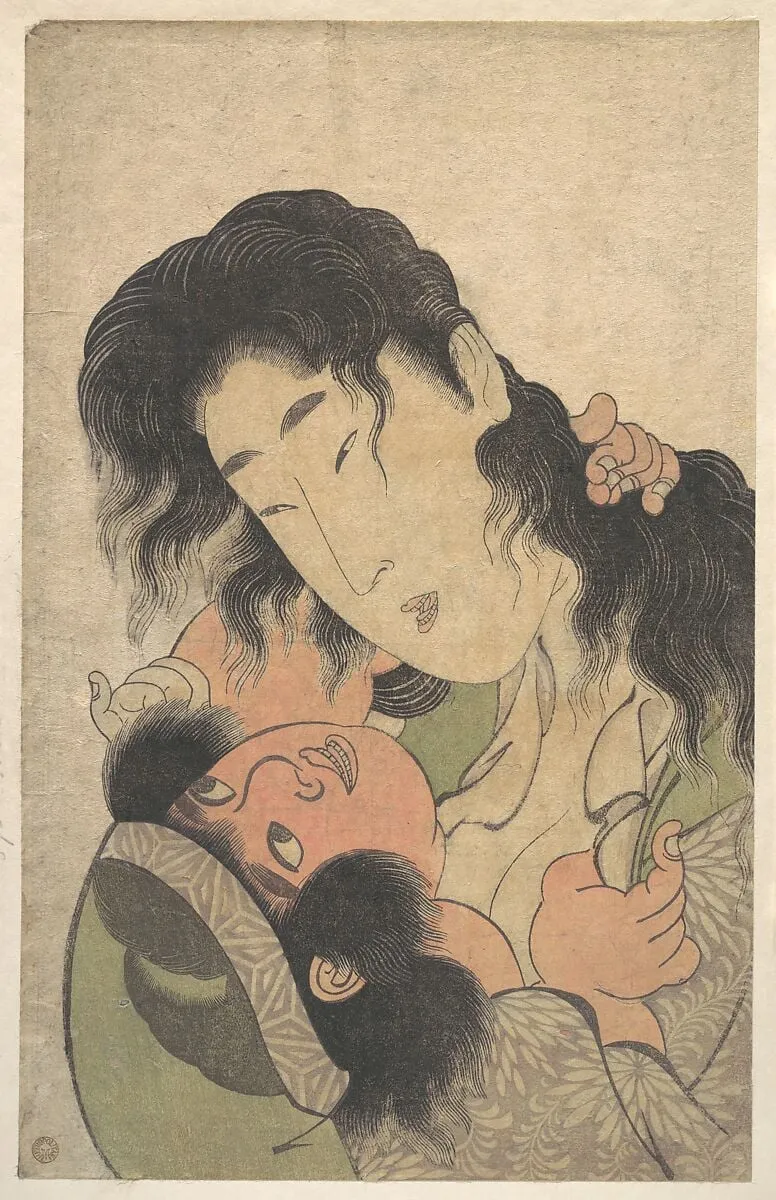 喜多川歌麿画 山姥と金太郎|Yamauba Playing with Kintarō, by Kitagawa Utamaro, ink, 1795