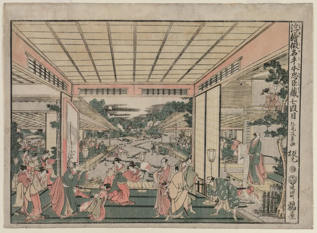 Chushingura: Act VII (from the series Perspective Pictures for The Treasure House of Loyalty), by Kitao Masayoshi, 1794