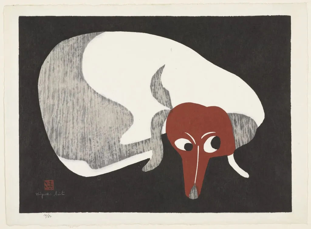 Untitled, by Kiyoshi Saito, ink, 1954