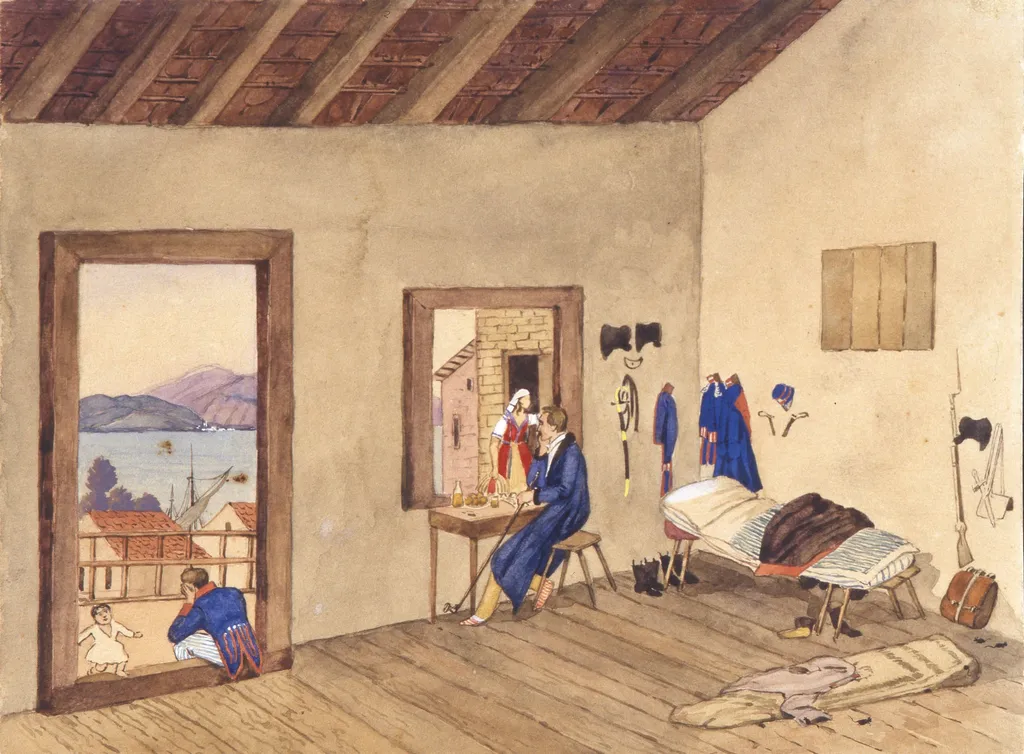 Το δωμάτιο του L. Kollnberger στη Ναύπακτο, by Koellnberger Ludwig, unspecified, 1834