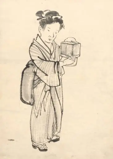 Girl Holding a Cricket Cage, by Kōno Bairei