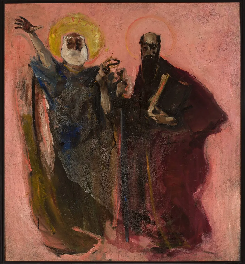 Apostles Peter and Paul, sketch, by Konrad Krzyżanowski, oil, 1902