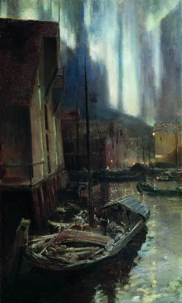 Hammerfest. Northern lights, by Konstantin Korovin